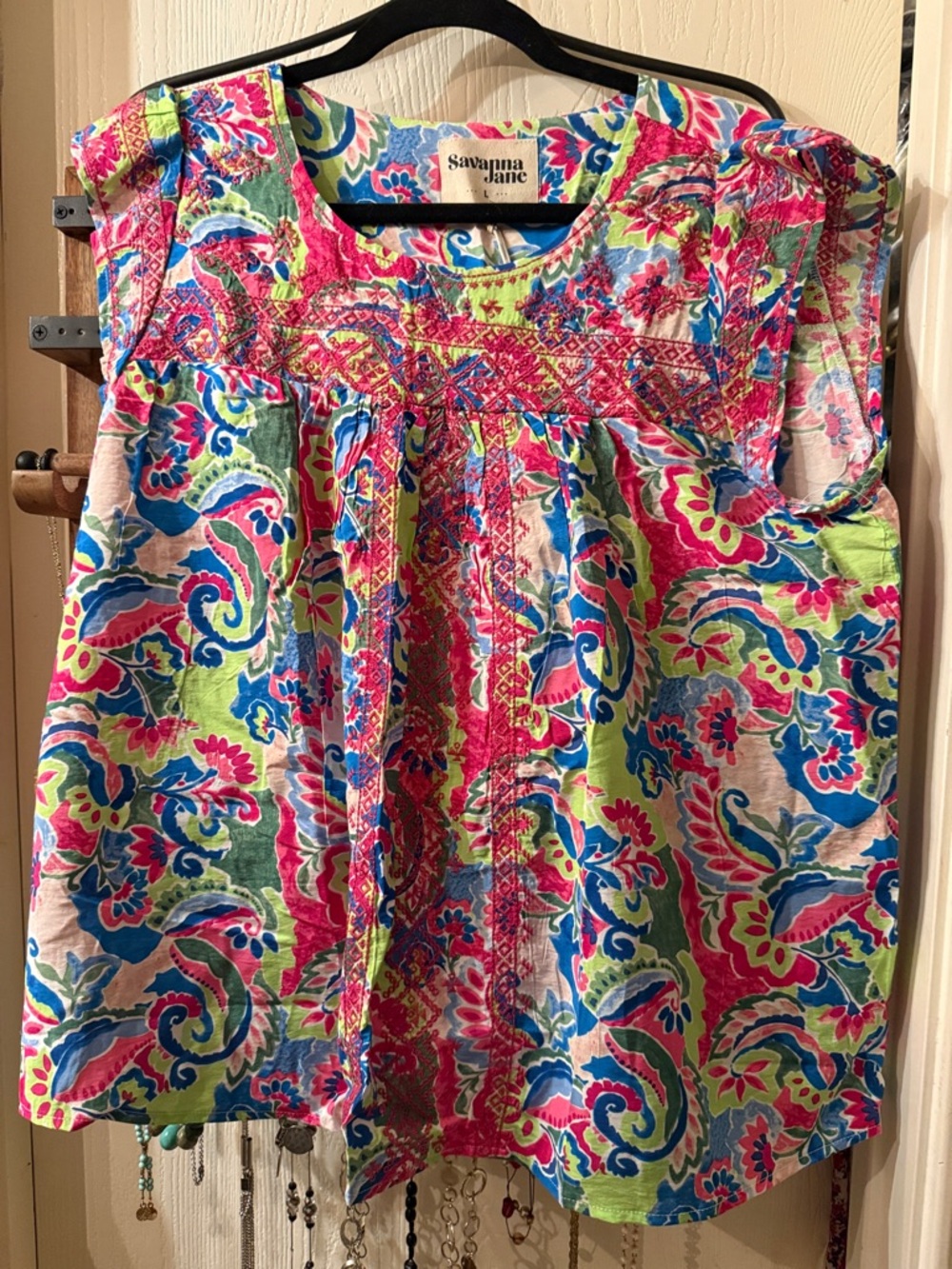 Savanna Jane Bright Floral Smocked Tank Dress in Pink, Blue & Green